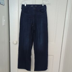 Old Navy Navy High Rise Wow Wide-Leg Jeans Size 2